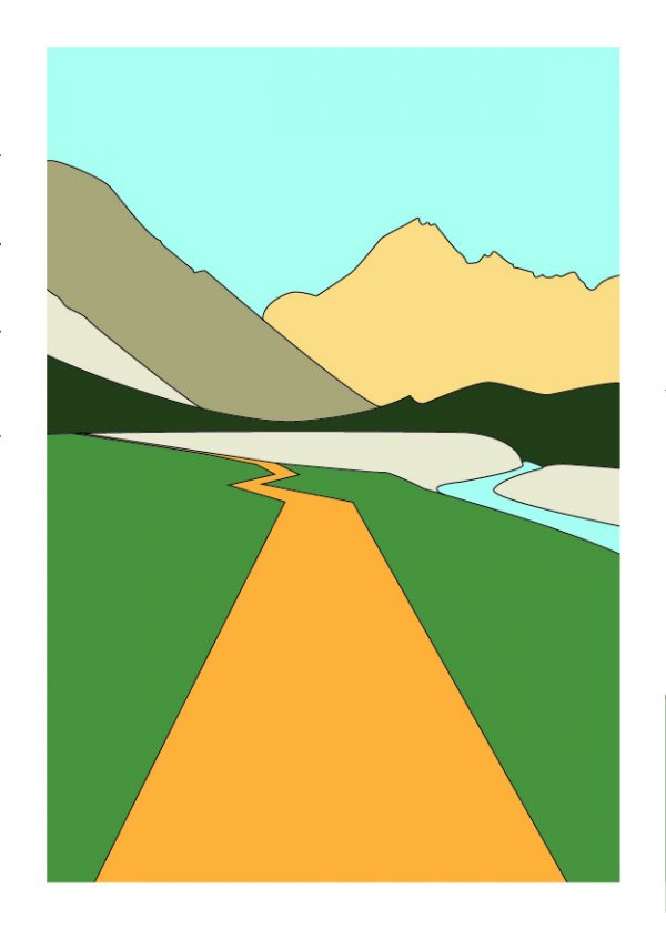 AFFICHE POSTER GRAPHISTE PAYSAGE PAYS BASQUE